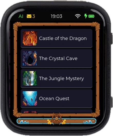 Adventures on Génie: Castle of the Dragon, The Crystal Cave, The Jungle Mystery, Ocean Quest