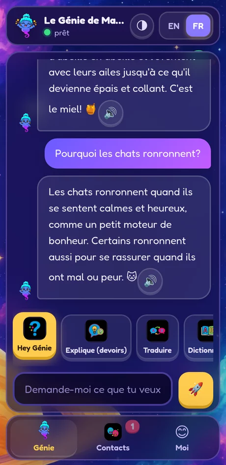 Génie web sur un téléphone, monde espace